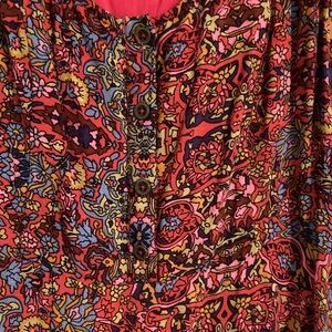 Ladies size 6 Anthropologie Maeve burgundy floral beautiful patterned dress